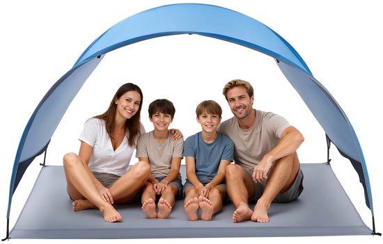 VEVOR strandtent/zonnescherm voor 4 personen, UPF 50+ bescherming, draagbare strandtent met draagtas en haringen, lichtgewicht compacte strandparasol voor kamperen, vissen, picknicken, zonnebaden van Vevor — afbeelding 5