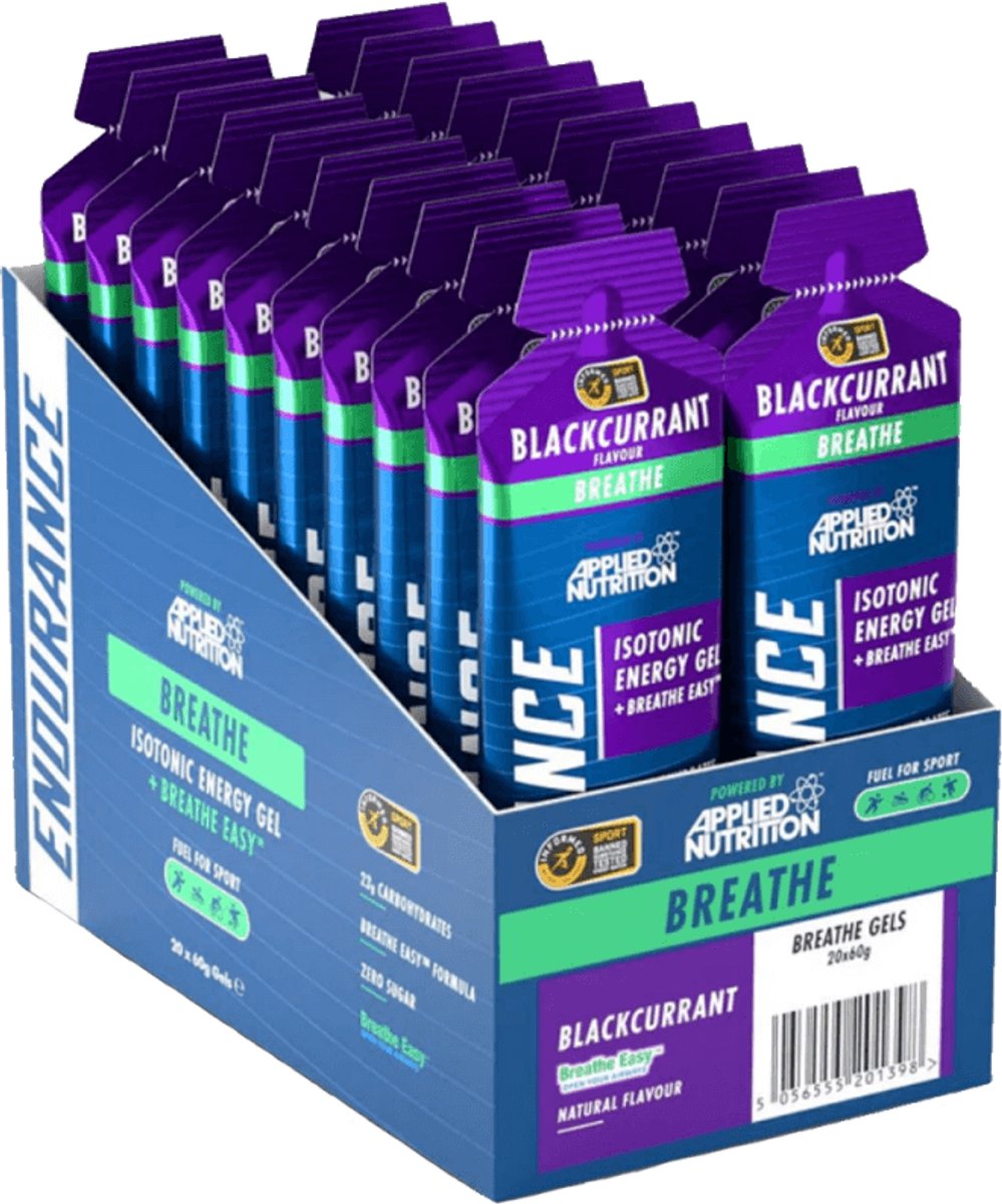 Applied Nutrition Endurance Breathe Gel (20x60g) Blackcurrant - Energie & Uithoudingsvermogen - Energie Gels