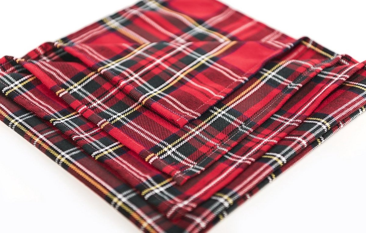 Tafelkleed 80 x 80 cm Rood Tartan Ruit Patroon Polyester