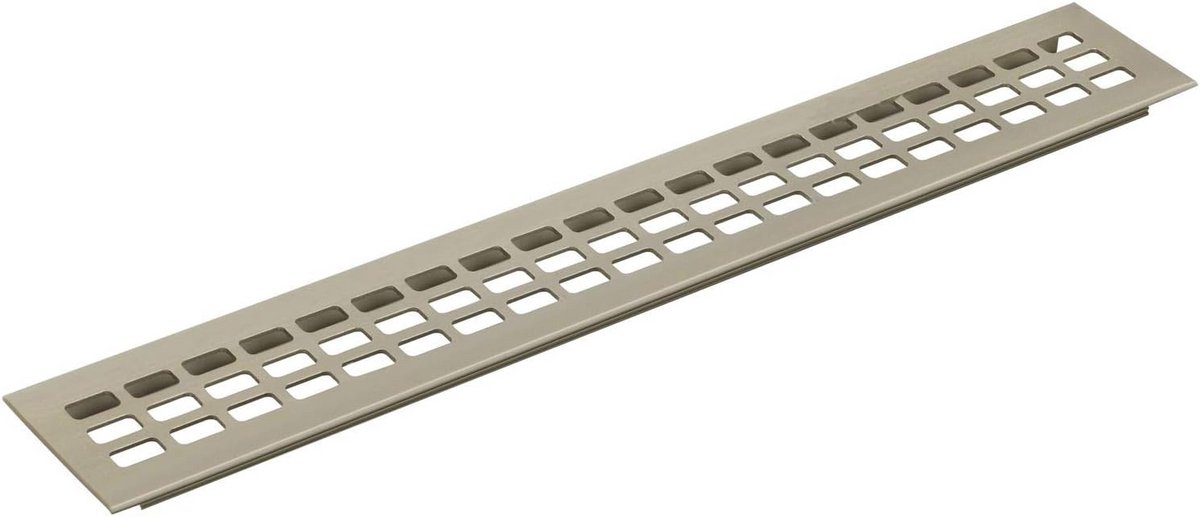 Ventilatierooster Insteekbaar voor Koelkast en Kledingkast 600x100 mm Aluminium Effect