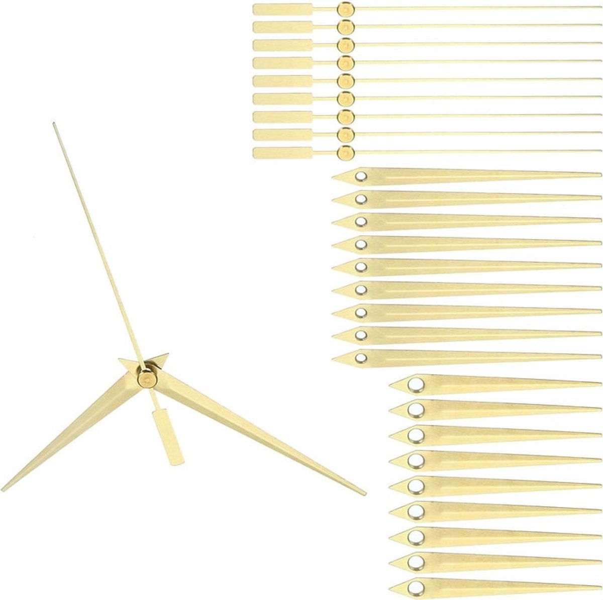 Klok Handen Kit, 10 Set Klok Handen Kits Klok Mechanisme Beweging Aluminium Wandklok Handen Onderdelen Vervanging voor Wandklok Reparatie DIY, Goud, A02