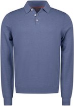 NZA Longsleeve Knitted Polo Blauw - Maat XXL - Heren - Longsleeve polo