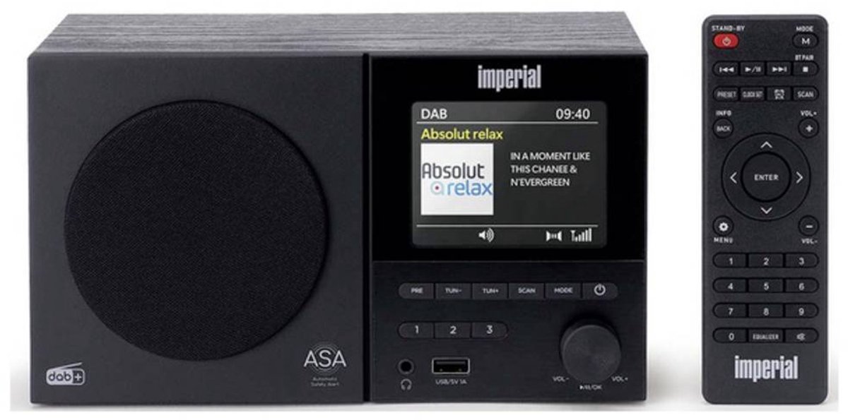 Imperial DABMAN-120BK DAB+/FM Radio - Bluetooth - USB - Zwart