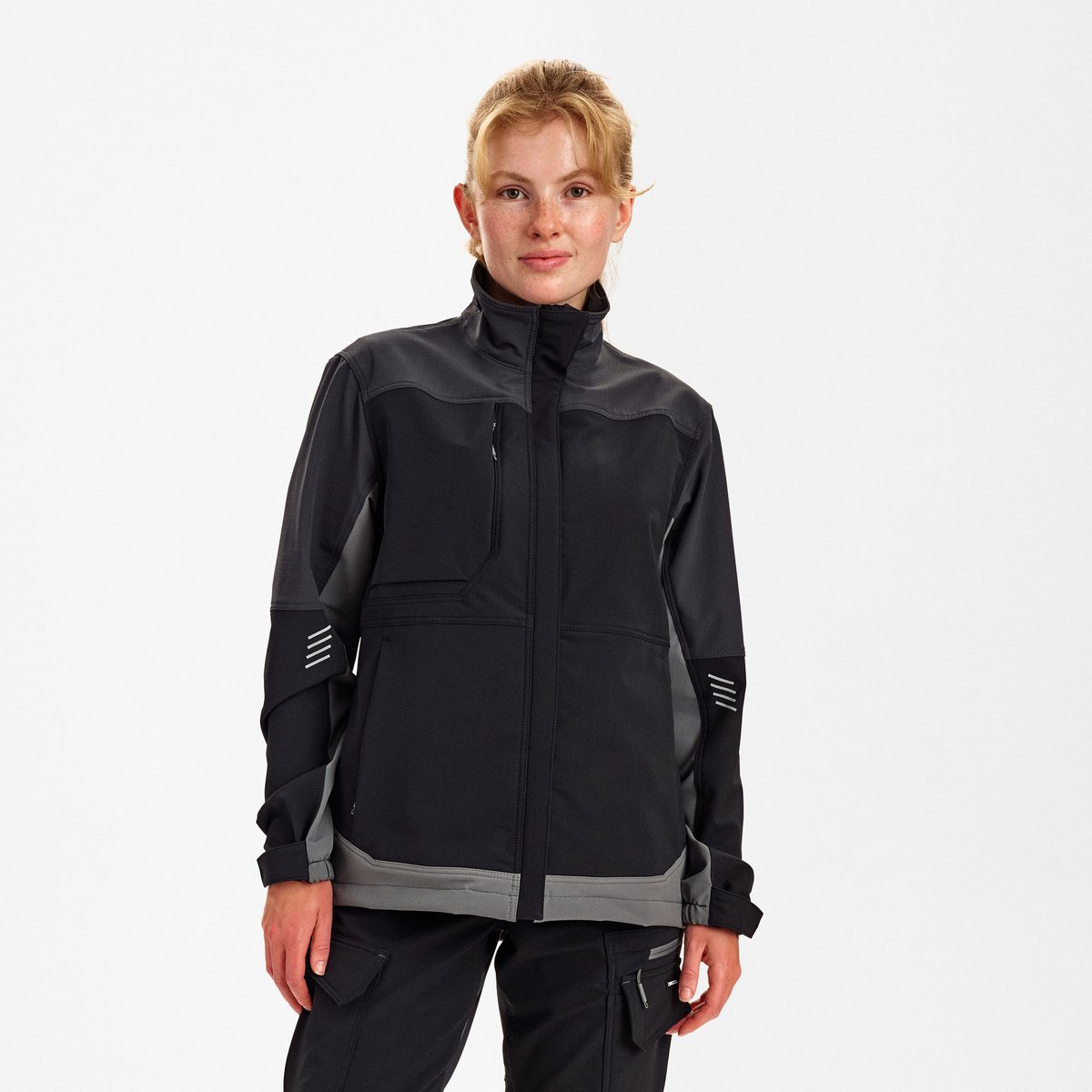 Engel Entire werkjack met 4-weg stretch voor dames 1341-234 - Black / Anthracite Grey - 3XL