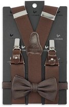Sir Redman - Bretels met strik - bretels combi pack Majestic Mist Dark Brown - donkerbruin