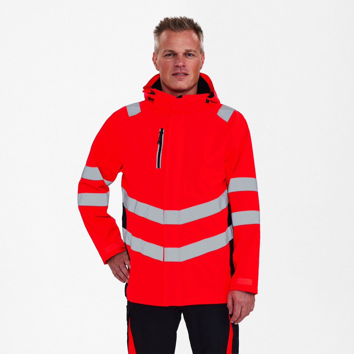Engel Safety parka shelljack 1145-930 - Hi-vis Red / Black - 3XL