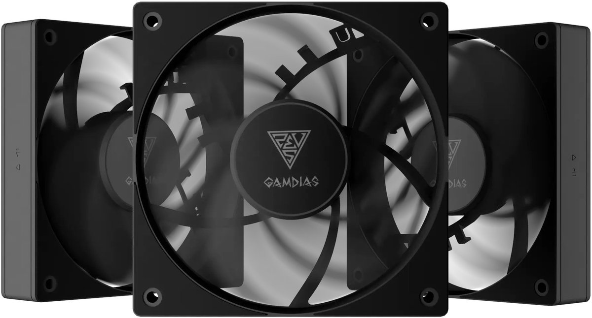 3x 120mm PC Ventilator Stille Fan Set, Daisy Chain - Super Silent, High Performance - 4Pin PWM Connector, Closed Loop - 400-1600 RPM - Gamdias Notus M1-1203