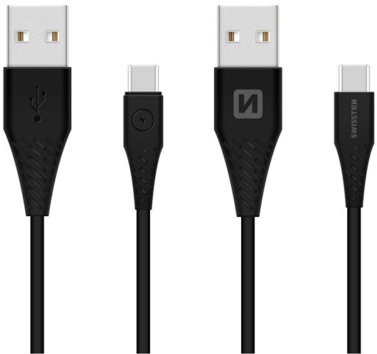 Swissten – Outdoor Textile – USB to USB-C – 1.5 mtr – 9mm – Fast Charging – Zwart