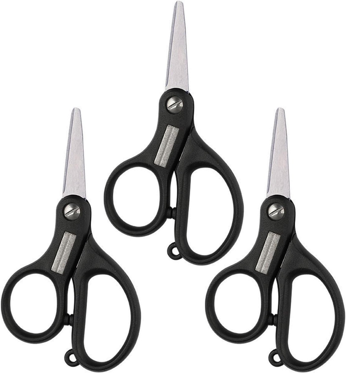 Set van 3 roestvrijstalen visscharen met lijnknipper