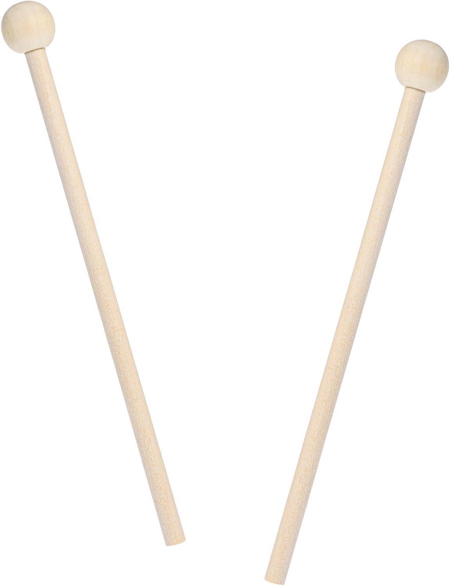 Houten hamers voor xylofoon en klokkenspel, set van 2 stuks, 20,5 cm lang.