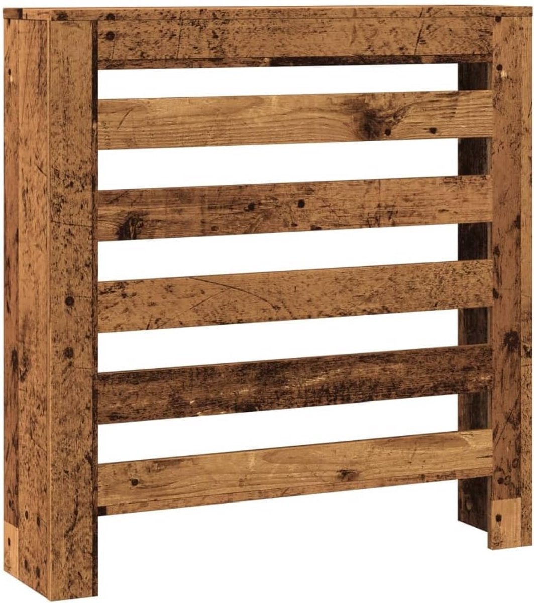 Houten Radiatorombouw met Plank - Antiek Hout - 78x20x82 cm