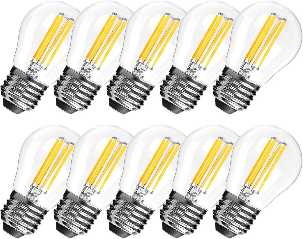 Dimbare E27 LED Lampen G45 Golfbal 6W Warm Wit (2700K) - 10 Stuks Helderveld Glas