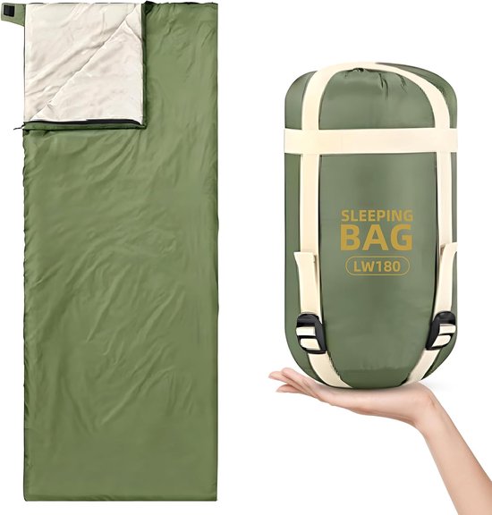 Extra lichte zomerslaapzak, 680 g, 190 x 75 cm, ideaal voor camping, hostels, hotels en zomerreizen