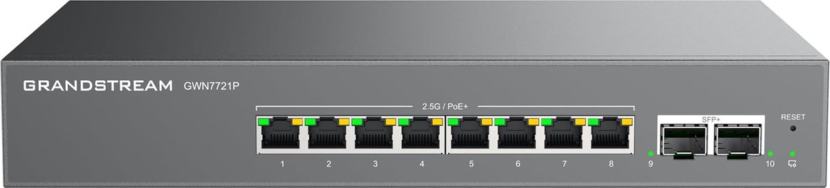 Netwerk Switch - Gigabit Switch - Snelle Netwerkverbinding - PoE+ Tot 30W - 10 Poorten - Grijs