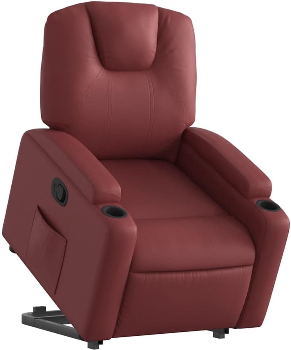Sta-op-stoel - Fauteuil stoel - Ondersteuning bij opstaan - Elektrische opsta-functie - 74x88x97 cm - Wijnrood