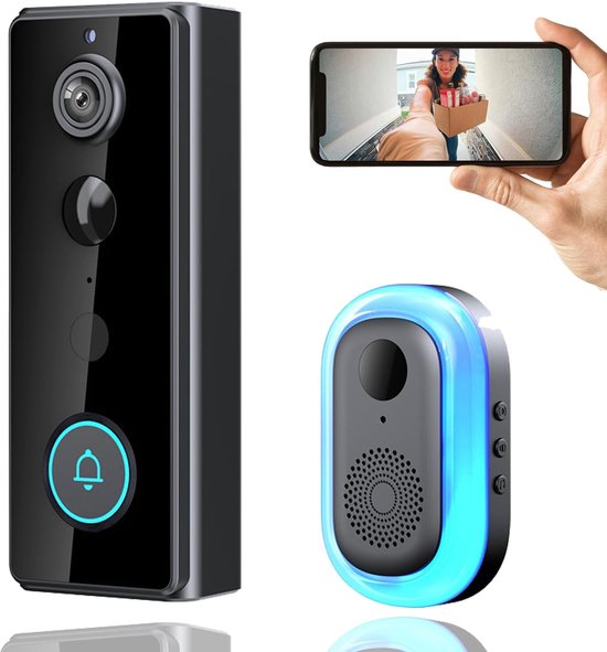 Deurbel - Slimme Videodeurbel - Draadloze Deurbel met Camera & Bewegingssensor - Zwart - 2K & 4000mAh - IP65 Waterdicht & 32GB Geheugen - Bewegingsdetectie met antidiefstalalarm | Infrarood nachtzicht