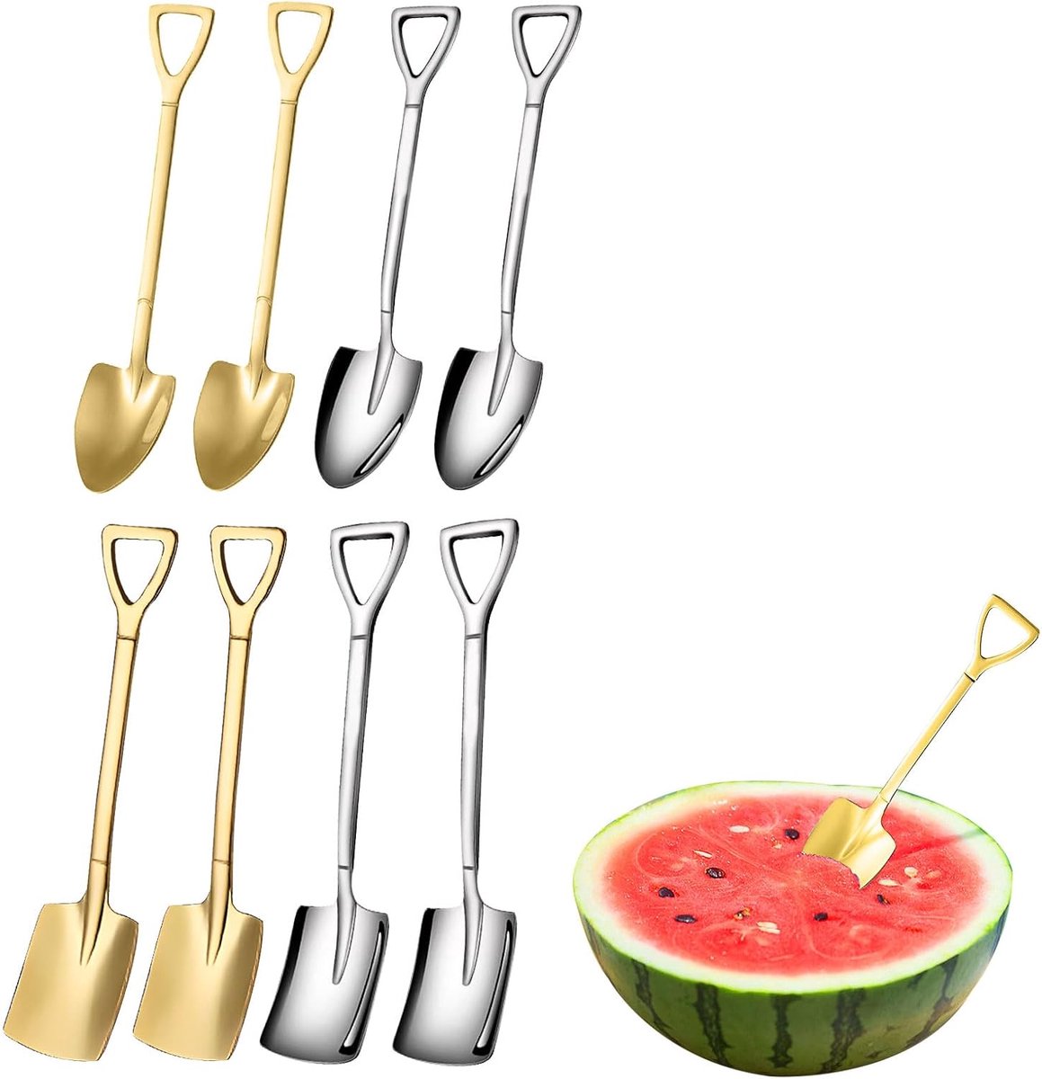 Scheplepels Set - IJsschep Dessertlepel - Keuken Gebruik - Roestvrij Staal - Meerkleurig