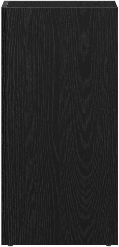 Opbergdoos Vinyl - LP Kast - Muziek Collectie - Met 2 Compartimenten - 71x34x36 cm - Zwarte Eiken