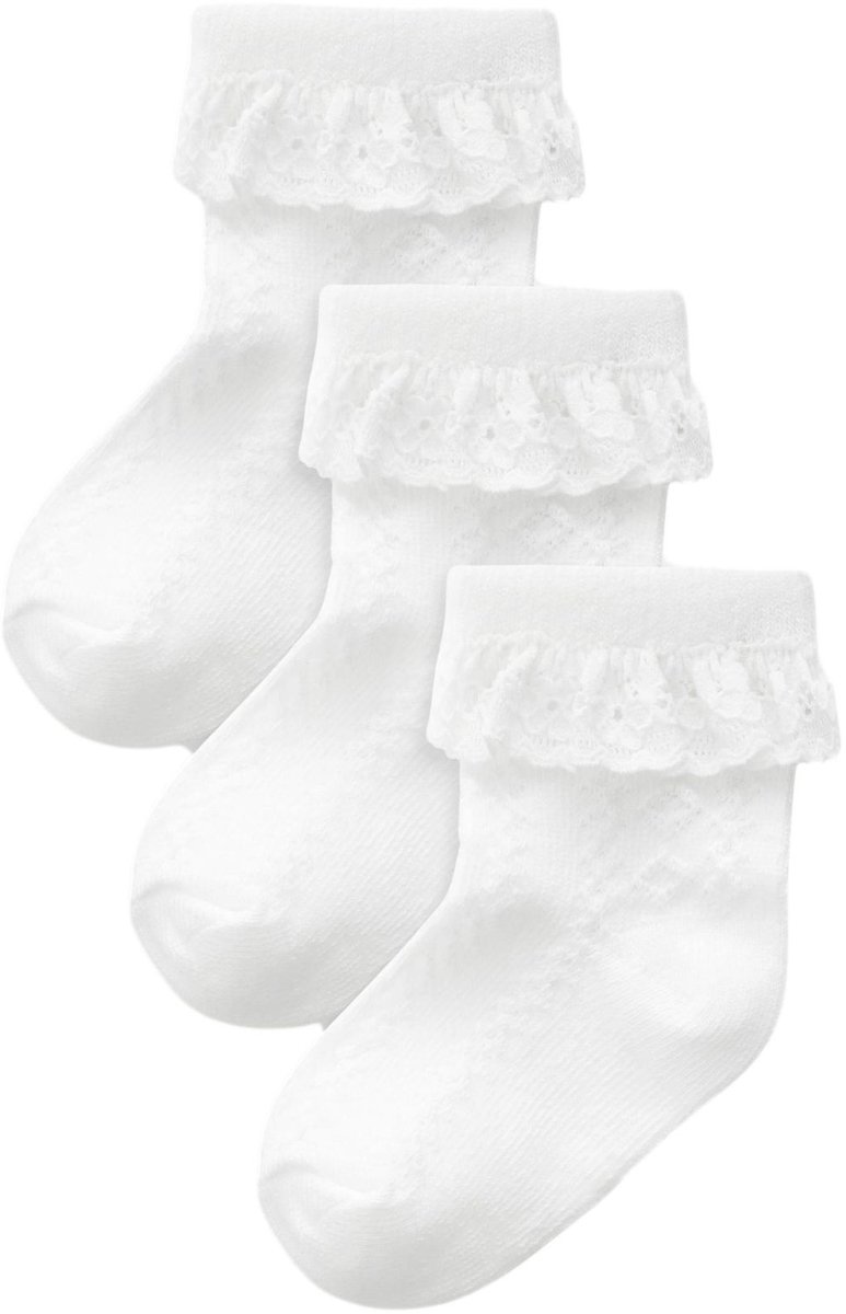 Next Verpakking van 3 paar babysokken met kant
