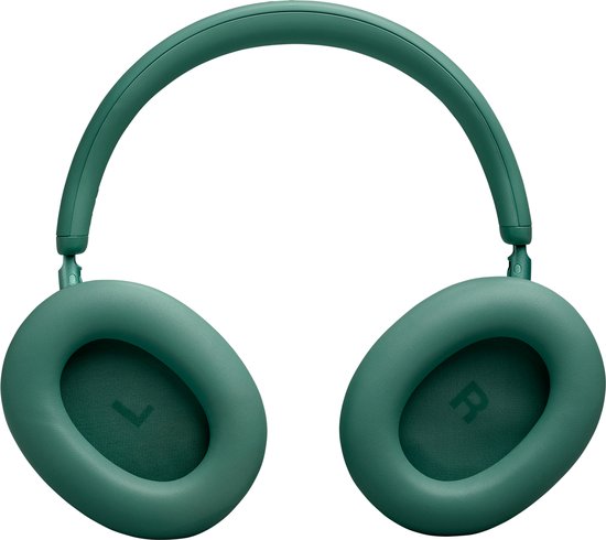 Groene JBL over-ear koptelefoon met ruisonderdrukking, getoond op zwart.