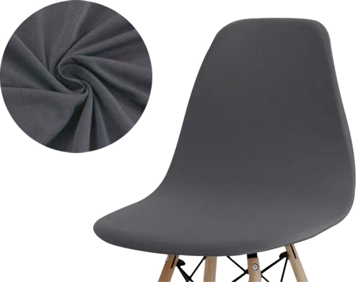 Meble odNowa - Scandinavische Stoel Hoes - Donkergrijs - Glad - Elastisch