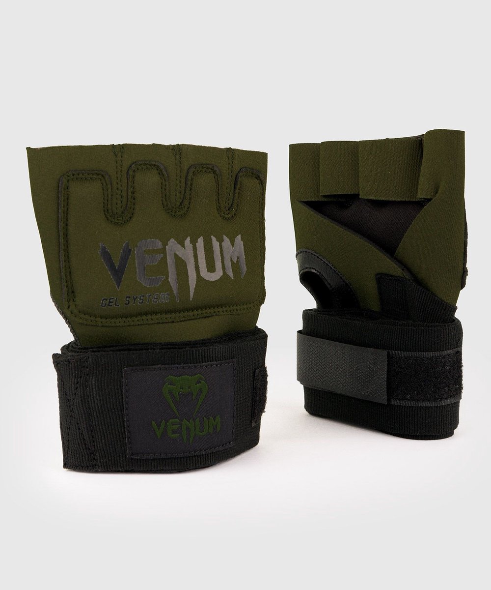 Venum Kontact Gel Glove Wraps Khaki Zwart - XL