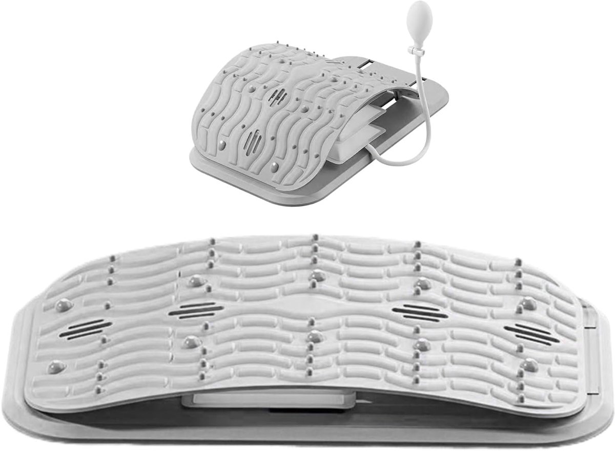 Lage Rug Stretcher - Tractieapparaat Rug - Spier Ontspanning - Verstelbaar Bord - 38x21x6 cm - Grijs