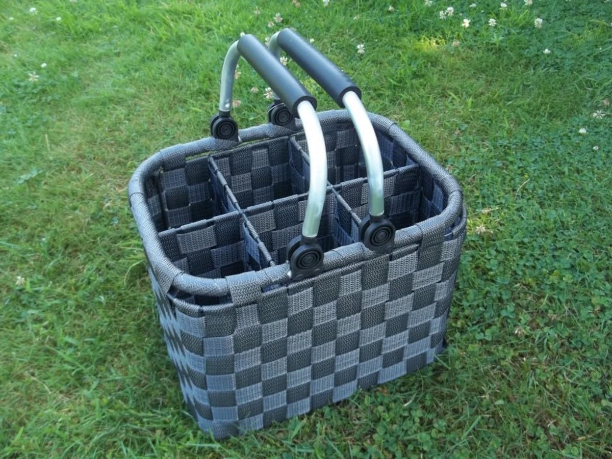Fles Mand - Drager - Boodschappen Vervoeren - Inklapbare Beugels - 32x24x21cm - Grijs