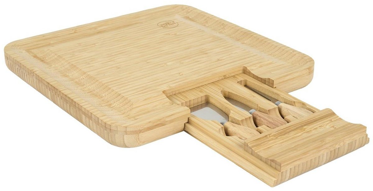 HowHomely La Table - Serveerplank - Drie Kaasmessen - Bamboe - Ergonomische Handvaten