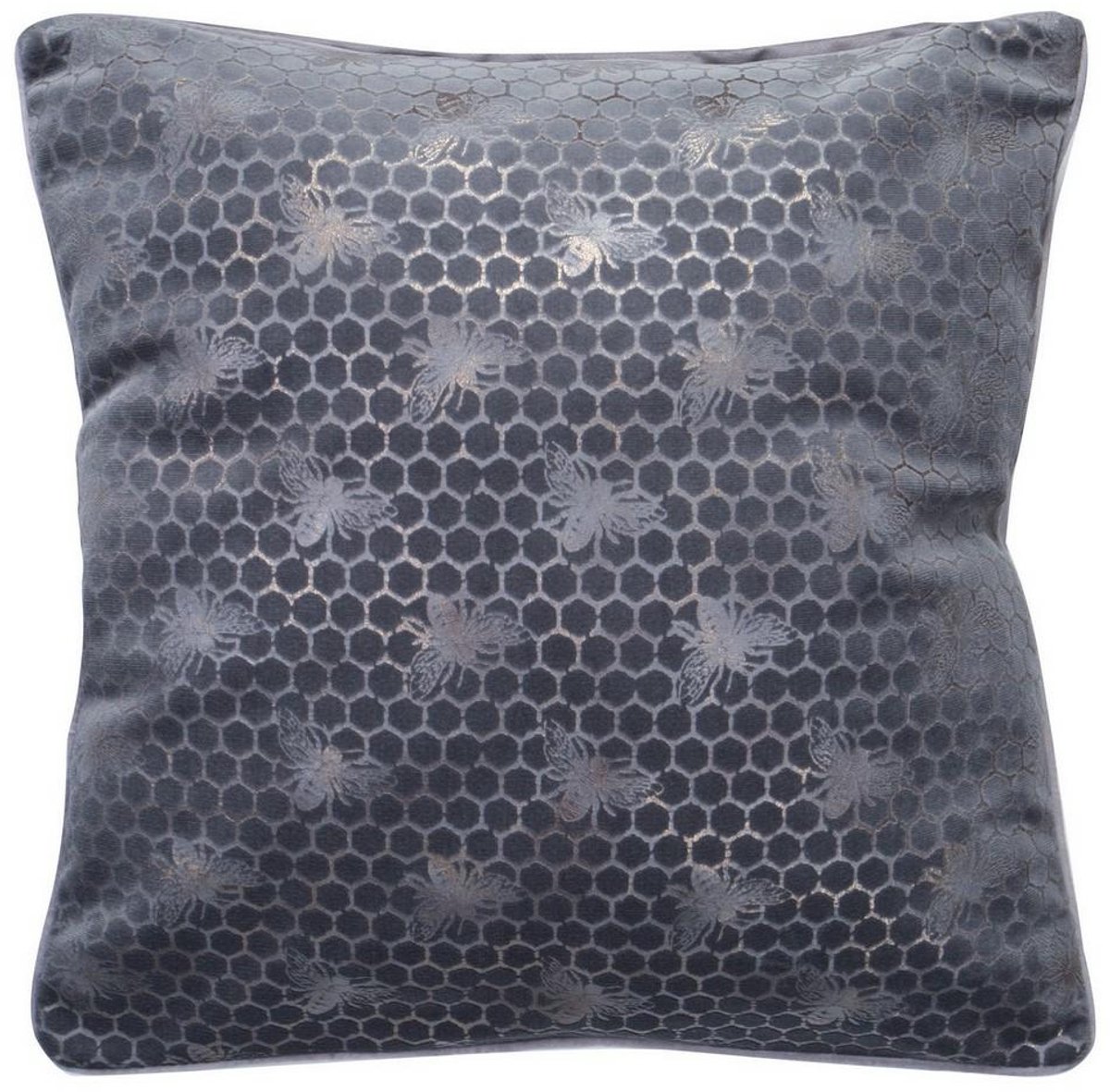 Eurofirany Velvet 20 - Kussensloop - Honingraatpatroon - Grafietkleurig - 45x45 cm