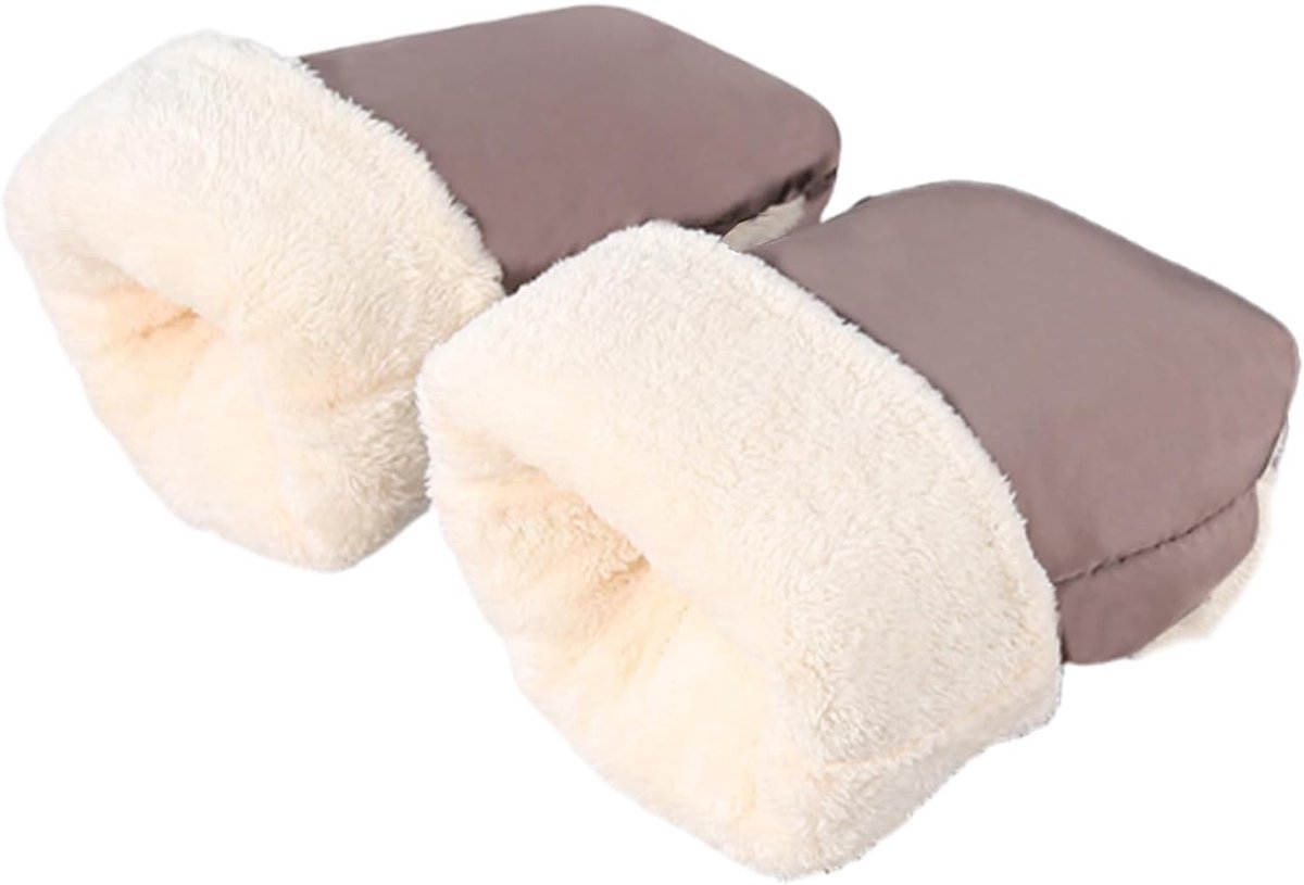 Voetenzak Kinderwagen - Handwarmer Ouderschap - Winterse Wandelingen - Extra Dik Pluche - 20 x 30 cm - Bruin
