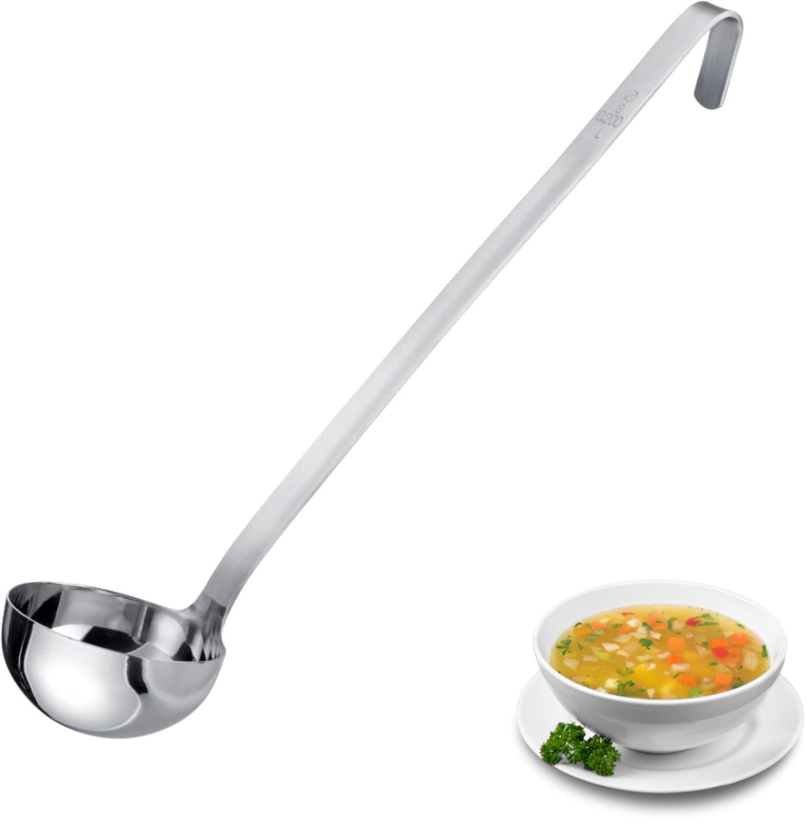 Westmark Pro soeplepel – Kleine roestvrijstalen soeplepel voor de professionele keuken – Soeplepel voor sauzen, dressings enz. – Zilver, Ø 9 cm, 200 ml