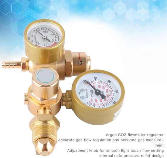 Gas Las Regulator - Argon CO2 Meter - Precisie Lassen - 4500psi Cilinder - 1/4in Uitlaat van Merkloos — afbeelding 5