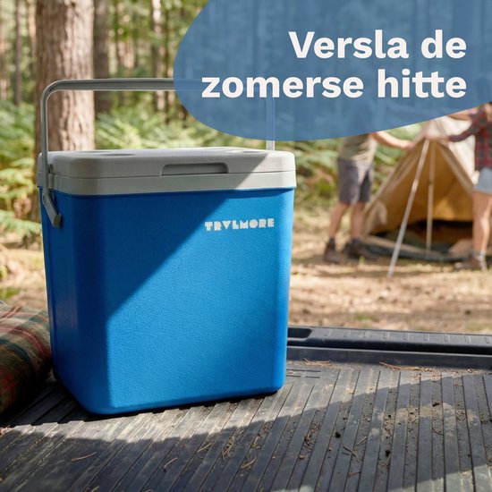 TRVLMORE Koelbox 26L - 65 Uur Koeling - Frigobox - Inclusief 2 Koelelementen - Blauw van Merkloos — afbeelding 4