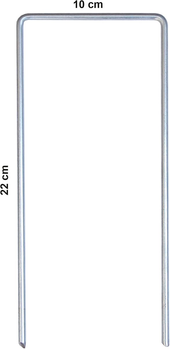 U-vormige Spijkers - Grondpennen Net - Net Bevestigen - Verstevigd Staal - 22x10 cm