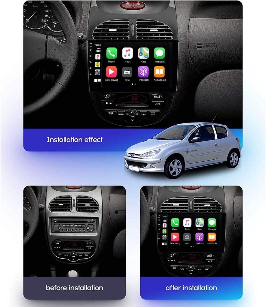 Autoradio - Dubbel Din - Auto Navigatie - Android 12 - 9 Inch Scherm