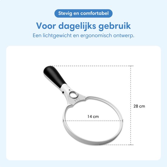 Safe Age® Vergrootglas met verlichting – 3 x LED – 2x 4x 25x – Leesloep voor ouderen - Loeplamp met led verlichting - Vergrootglas voor volwassenen