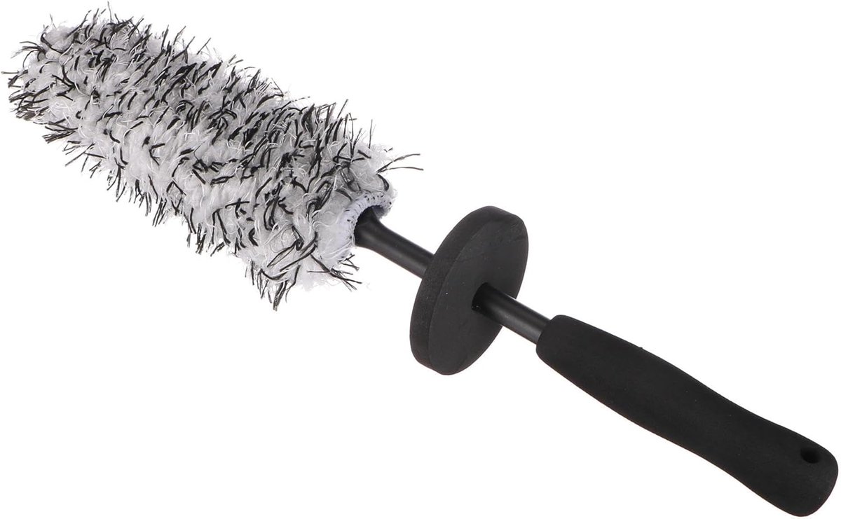 Velgenborstel - Detailing Borstel - Auto Reinigen - Zachte Microvezel - 43cm Lengte - Zwart/Wit