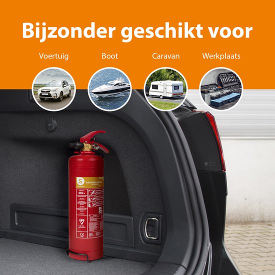 Smartwares 10.014.97 - Brandblusser Schuim 2L - Incl ophangbeugel - Brandklasse AB - BSI Gecertificeerd
