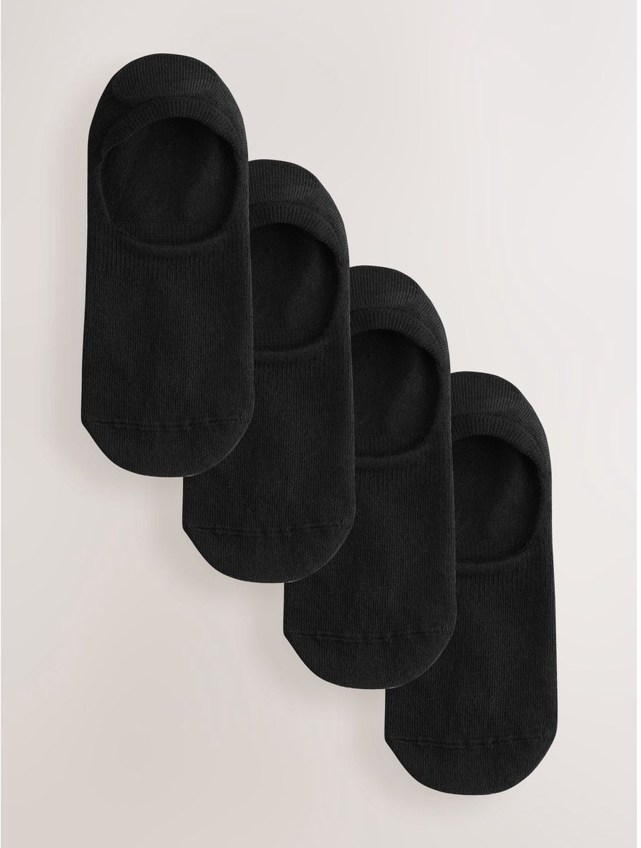 Next - Dames - Modal Invisible Socks 4 Pack - Zwart