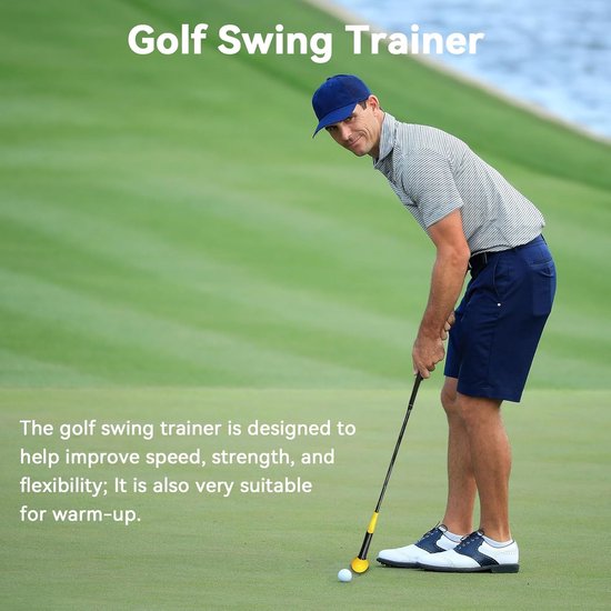 Golf Swing Trainer - Snelheidstrainer Ritme - Golfslag Verbeteren - Antislip Handgreep - 75 cm Lengte - Geel van Merkloos — afbeelding 2