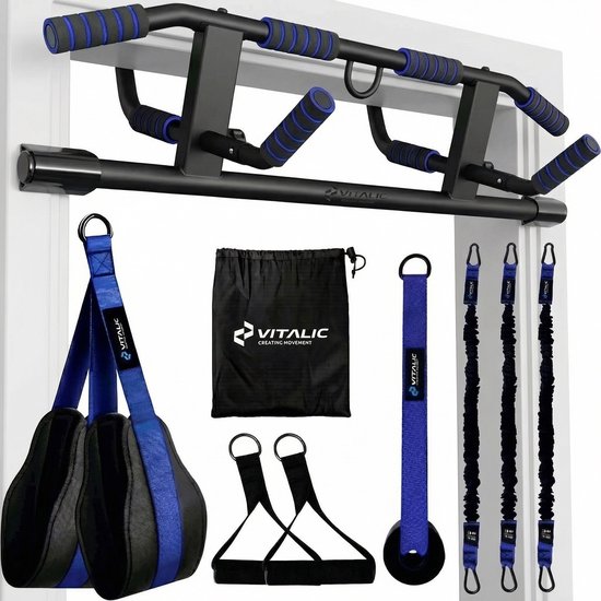 Kipika Heavy Duty Wall Mounted Deur Pull Up Bar, Wandmontage, Wall Mounted Doorway Pull-Up Bar, Multifunctionele optrekstang, draagbare fitnessdeurbar, voor training thuis