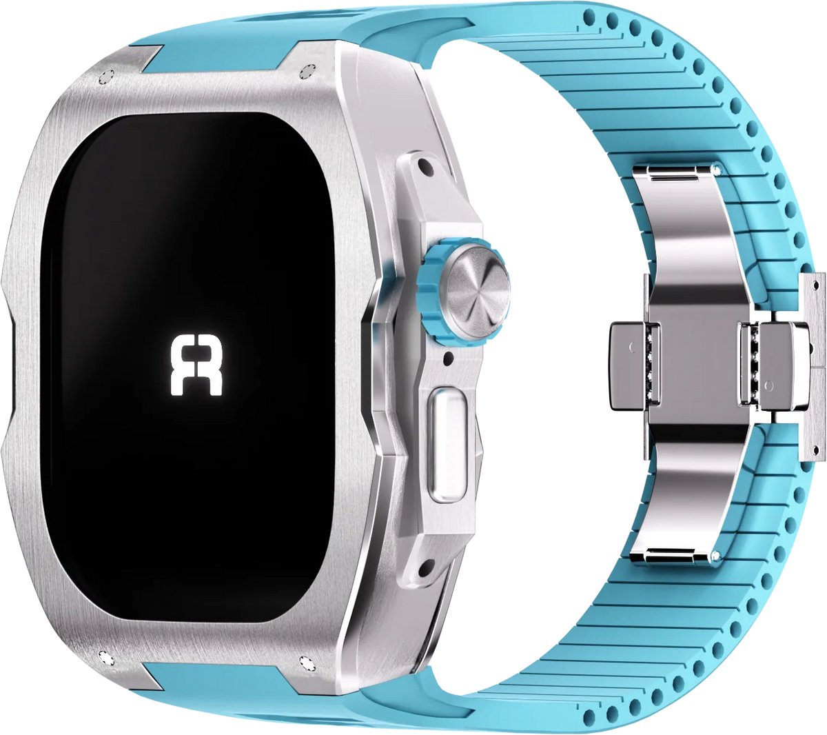 Reqior beschermhoesje met bandje TPU & Rubber – geschikt voor Apple Watch Ultra 49mm – schokbestendig, comfortabel – Blauw
