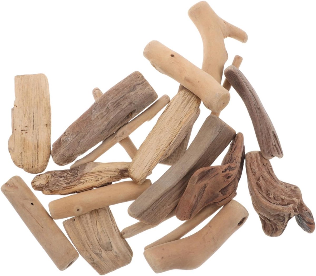 Gepolijst Drijfhout - Knutselhout Takken - Creatieve DIY Projecten - Natuurlijke Unieke Vormen - 10 cm Lengte - Natuurlijk Khaki