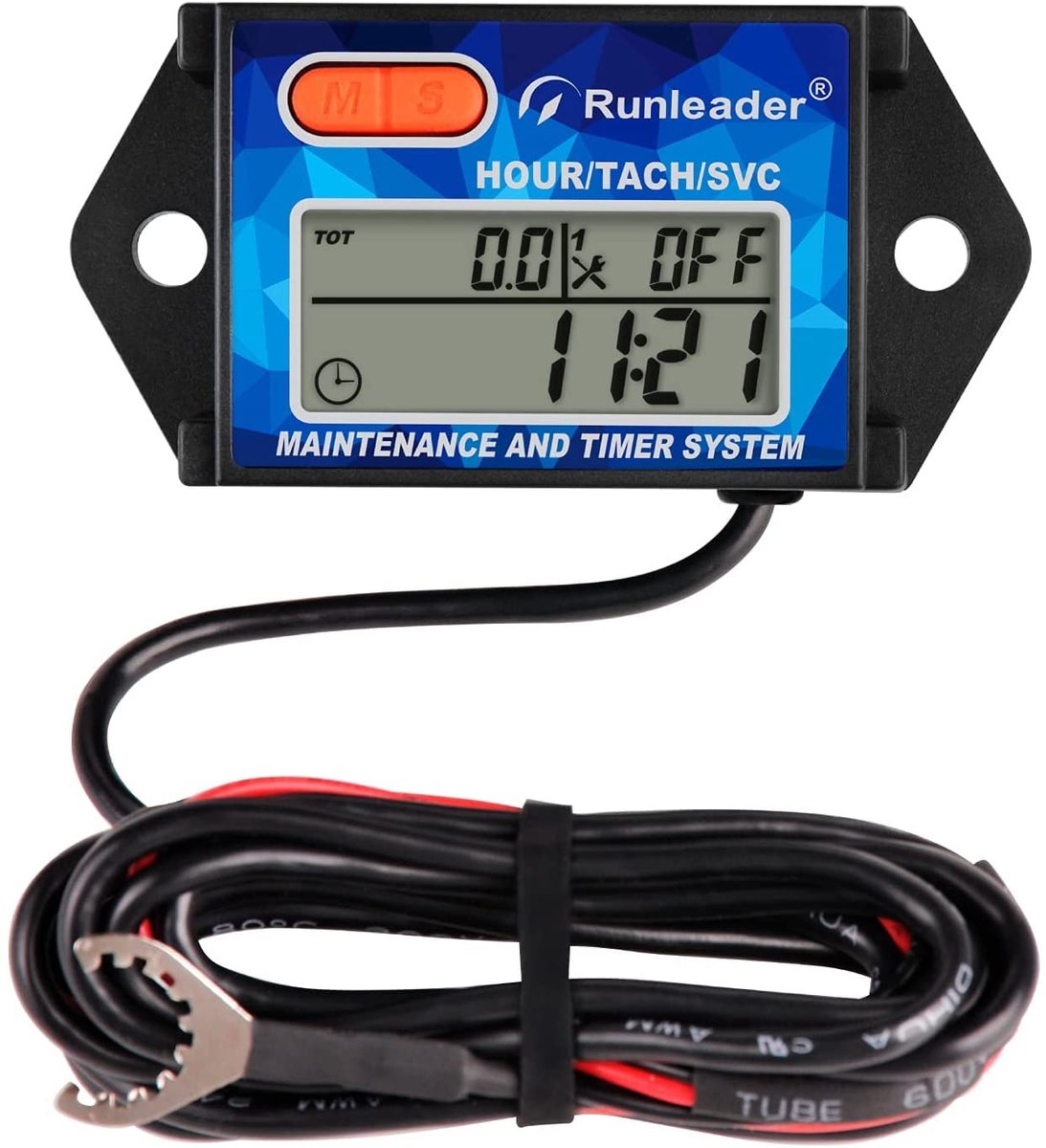 Digitale Urenteller - Motor Tijdmeting - Onderhoud Herinnering - Waterdicht IP67 Ontwerp - 80x40x20 mm - Zwart