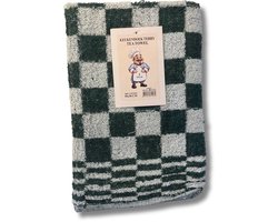 Beau Maison Keuken Handdoek (3 stuks) Geblokt Groen - 50x50 cm