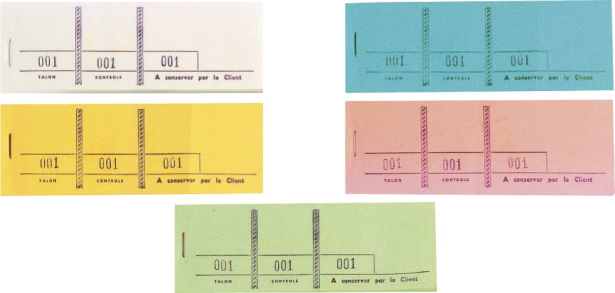 Exacompta 50x 3-luik gekleurde nummerblokjes met 100 blad - 4,8x15cm - Geassorteerd - 96499E