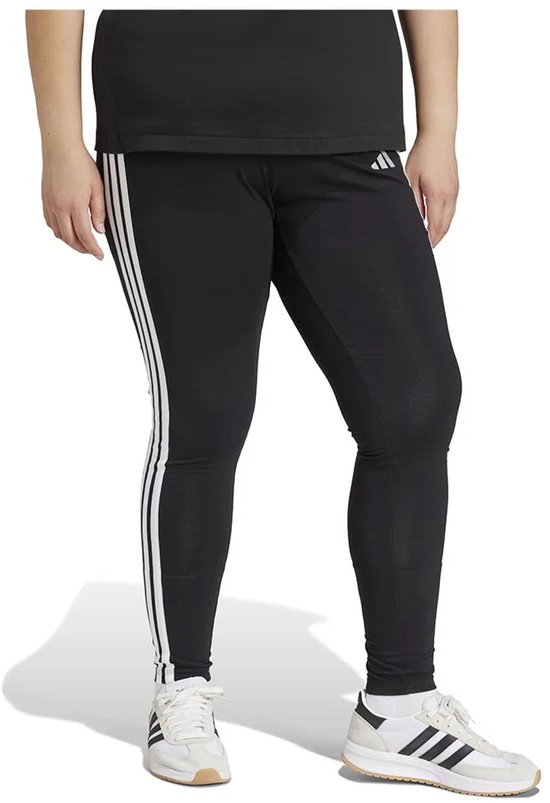 Adidas Sportswear Essentials 3-Stripes Katoenen Legging (Grote Maat) - Dames - Zwart van Adidas — afbeelding 3