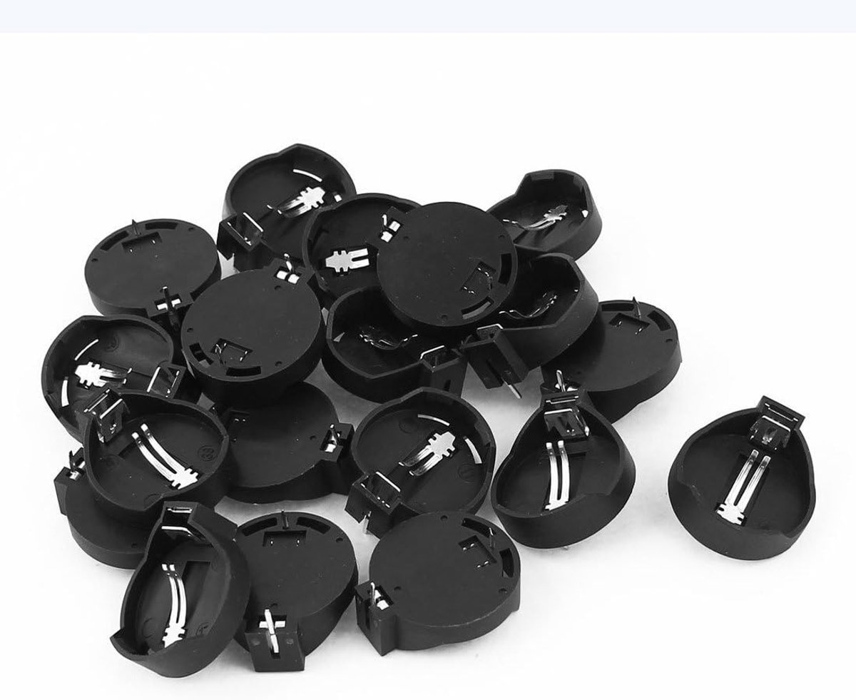 Knoopcel Houders - Batterij Adapters - Elektronica Reparatie - 3V Spanning - 20 Stuks - Zwart