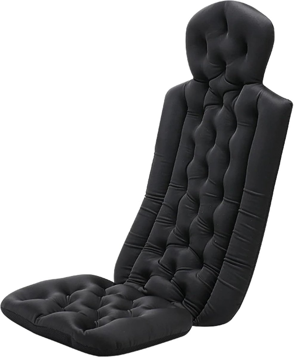 Badkussen Luxe - Lichaamskussen - Ontspannen Baden - Zuignap Bevestiging - 39x32x76cm - Zwart